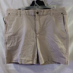 COLUMBIA Men's (Size 40) Khaki Beige Flat Front Chino Shorts 4 Pockets Nylon